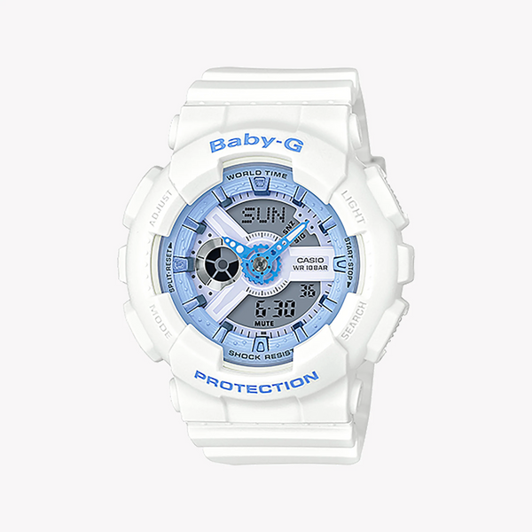 Ba-110be-7adr Baby-G - Sporty Elegance Women's Watch - White Resin & Digital Dial by i-watch