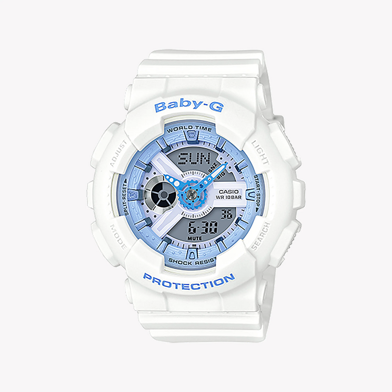 Ba-110be-7adr Baby-G - Sporty Elegance Women's Watch - White Resin & Digital Dial by i-watch