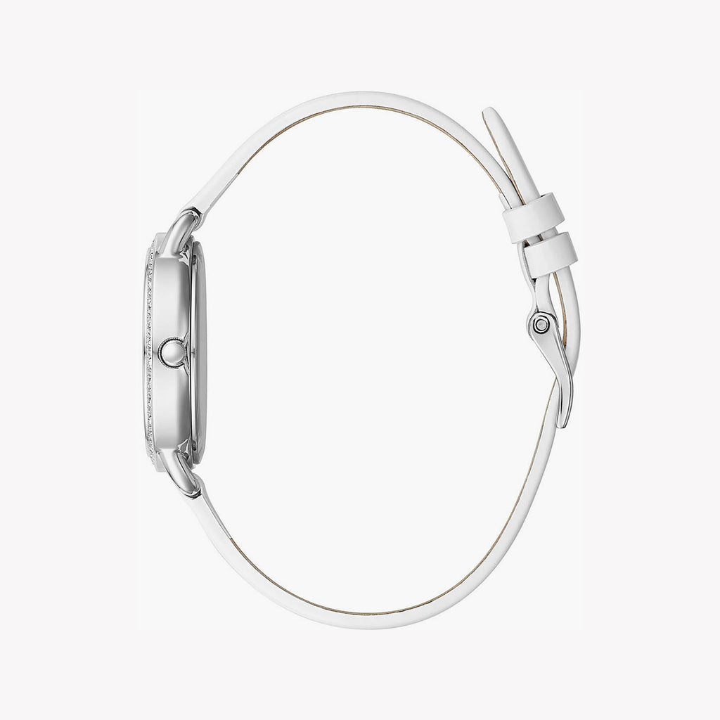 GUESS GW0099L1 - ELEGANTLY TIMELESS WOMEN'S WATCH with Sleek Silver Dial & White Leather Band-i-Watch-2