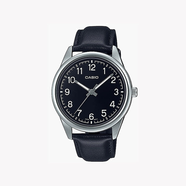 CASIO MTP-V005L-1B4 STYLISH ADVENTURER - MEN'S SPORTY LEATHER WATCH WITH BLACK DIAL-i-Watch-2