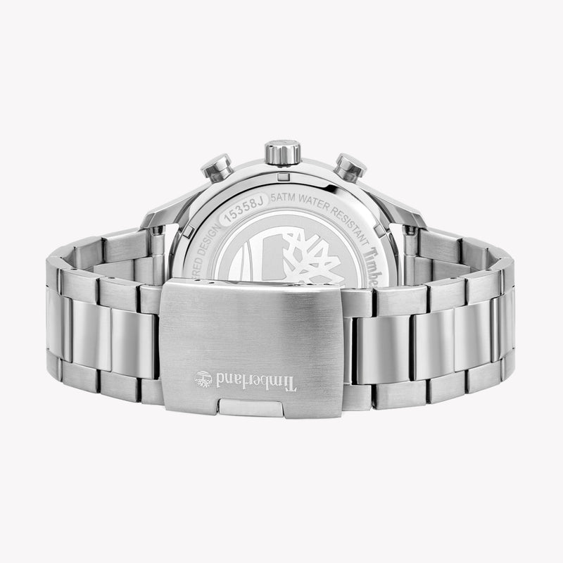 Timberland Stranton Men's Quartz Watch with Stainless Steel Strap and Blue Dial