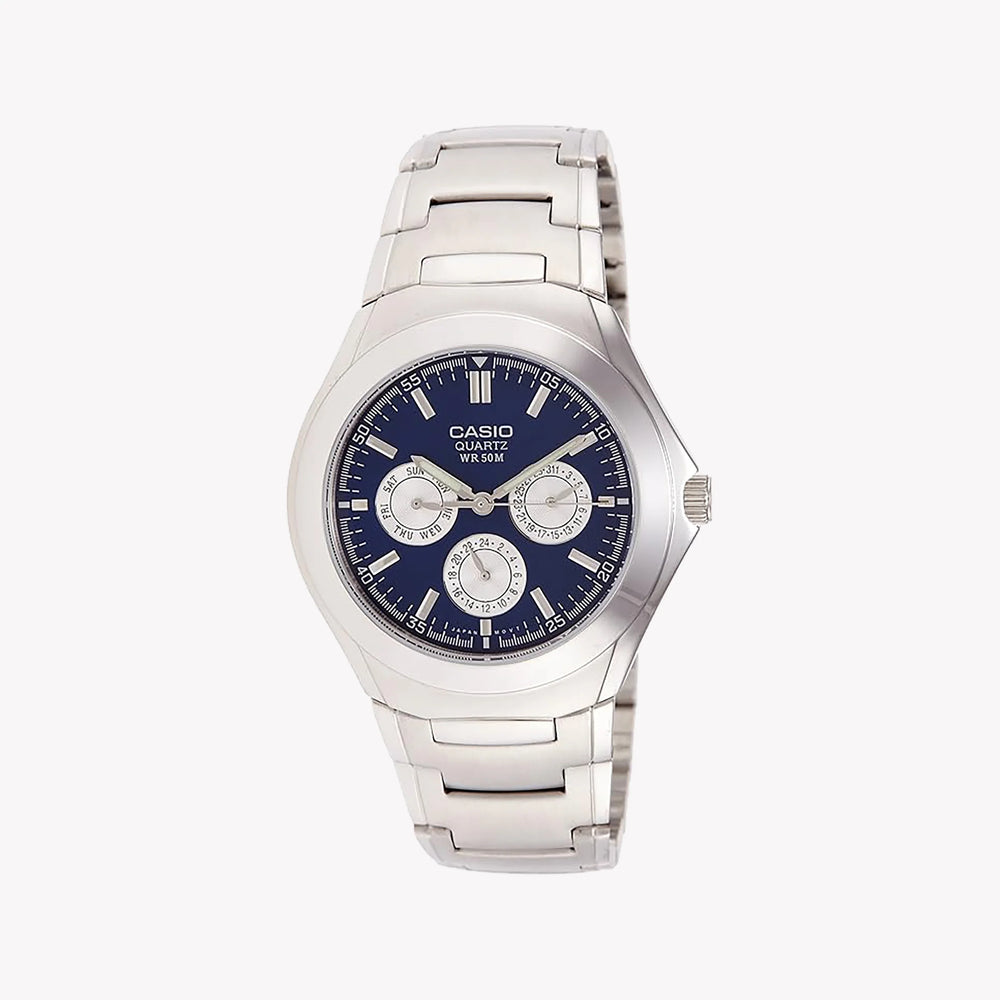 Timeless Elegance Men's Stainless Steel Watch, Silver Dial | Mtp-1247d-2avdf by i-watch