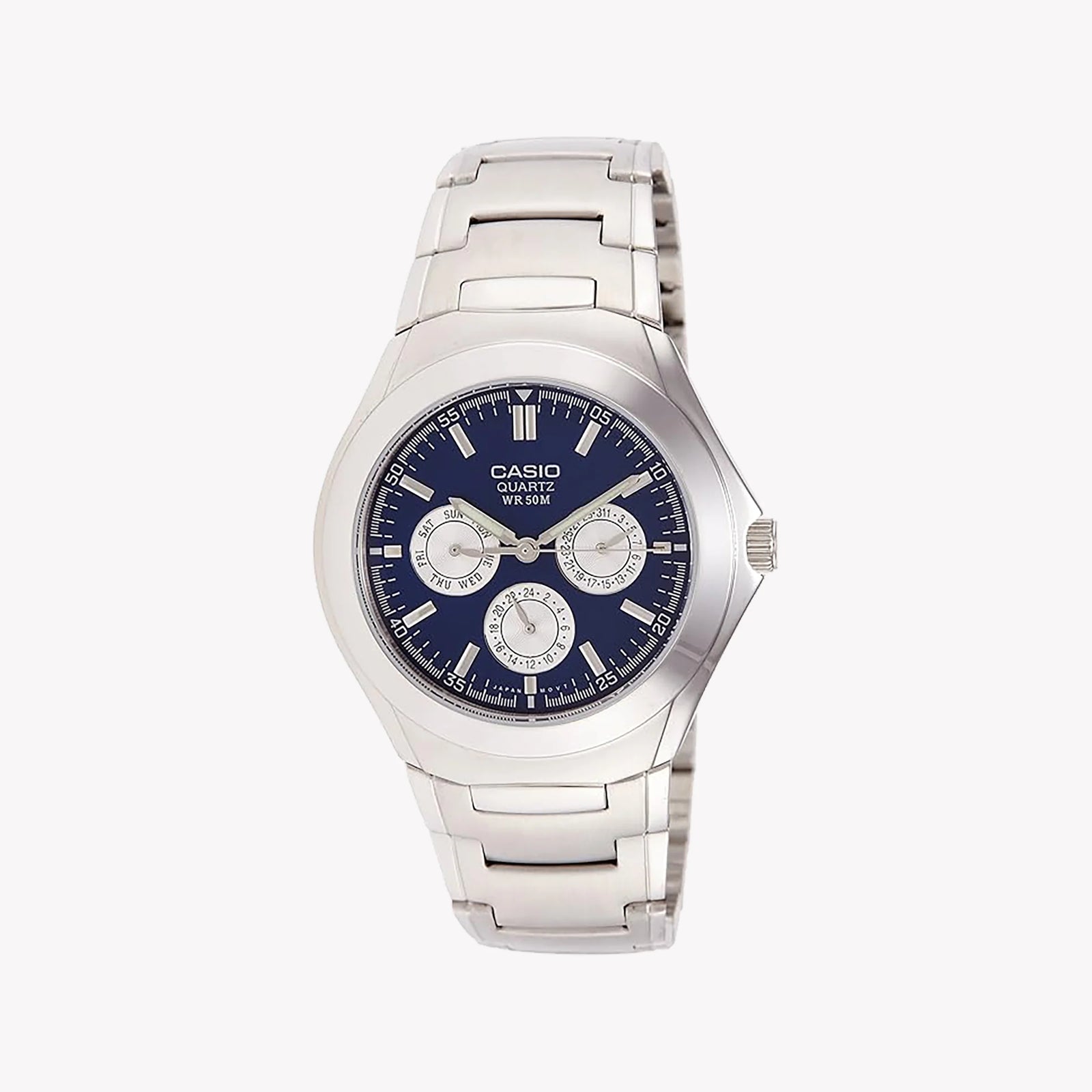 Timeless Elegance Men's Stainless Steel Watch, Silver Dial | Mtp-1247d-2avdf by i-watch