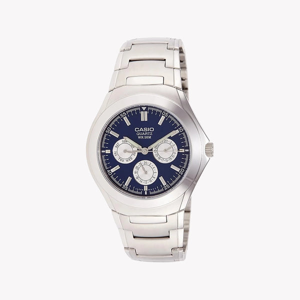 Timeless Elegance Men's Stainless Steel Watch, Silver Dial | Mtp-1247d-2avdf by i-watch