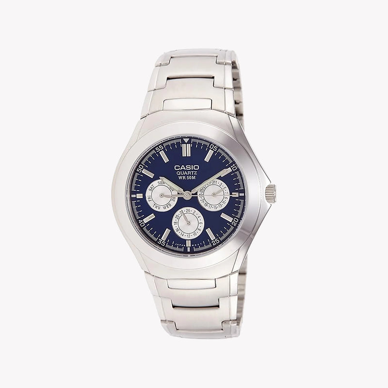 Timeless Elegance Men's Stainless Steel Watch, Silver Dial | Mtp-1247d-2avdf by i-watch