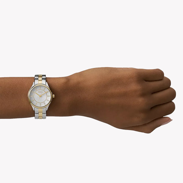 Fossil Women's Two Tone Silver & Gold Watch, Silver Dial | Bq1574 by i-watch