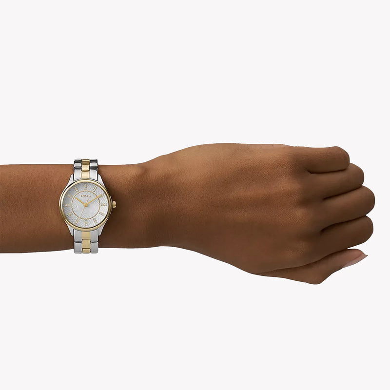 Fossil Women's Two Tone Silver & Gold Watch, Silver Dial | Bq1574 by i-watch
