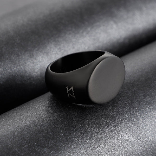 Zink Men's Black Stainless Steel Ring | Zjrg043b