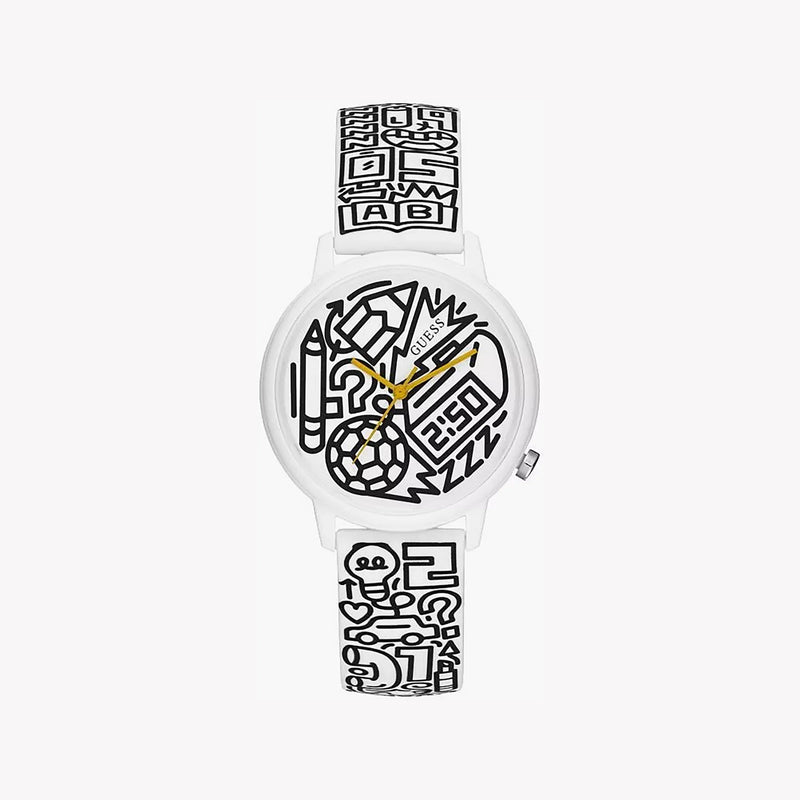 Guess Women's White Rubber Watch, Stainless Steel Case | V0023m9 by i-watch