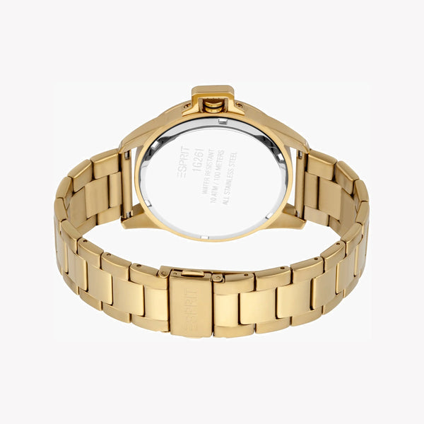 Esprit Men's Gold Stainless Steel Watch, Black Dial | Es1g090m0055