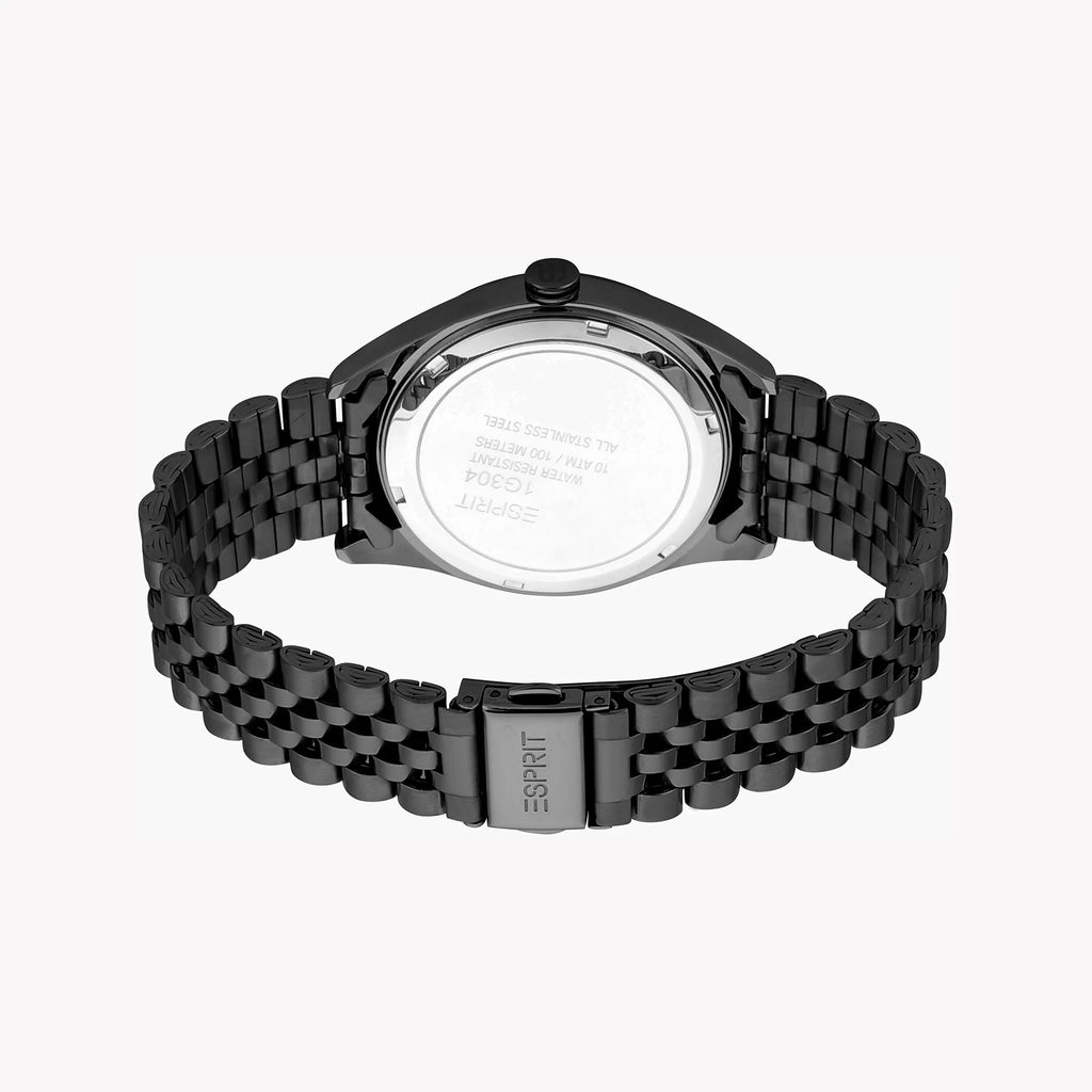 ESPRIT ES-42MM-BK-GY CLASSIC STYLE - DAPPER MEN'S WATCH with Black Stainless Steel Band & Grey Dial-i-Watch-3