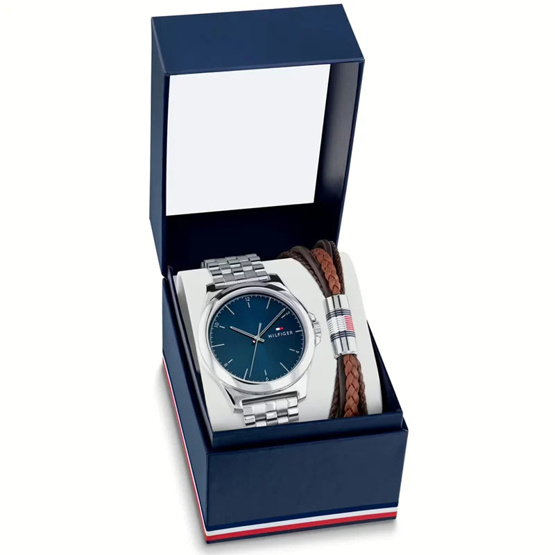 TOMMY HILFIGER 1691644 BOLD SPORT STYLE - MEN'S STAINLESS STEEL WATCH WITH BLUE DIAL