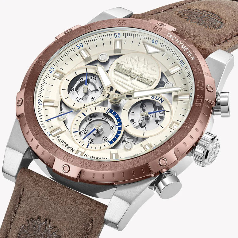 Bold Utility Men's Brown Leather Watch, Silver Case | Timberland by i-watch