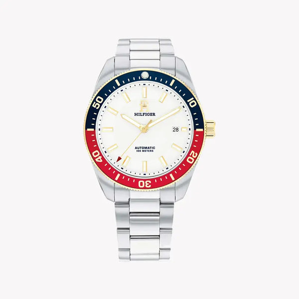 Tommy Hilfiger Men's Silver Stainless Steel Watch, White Dial | 1692195 by i-watch