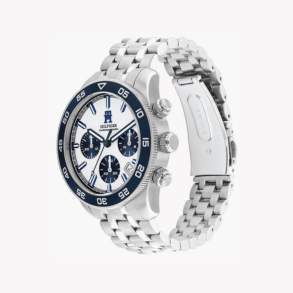 Tommy Hilfiger Men's Silver Stainless Steel Watch, Silver Dial | Th85 by i-watch