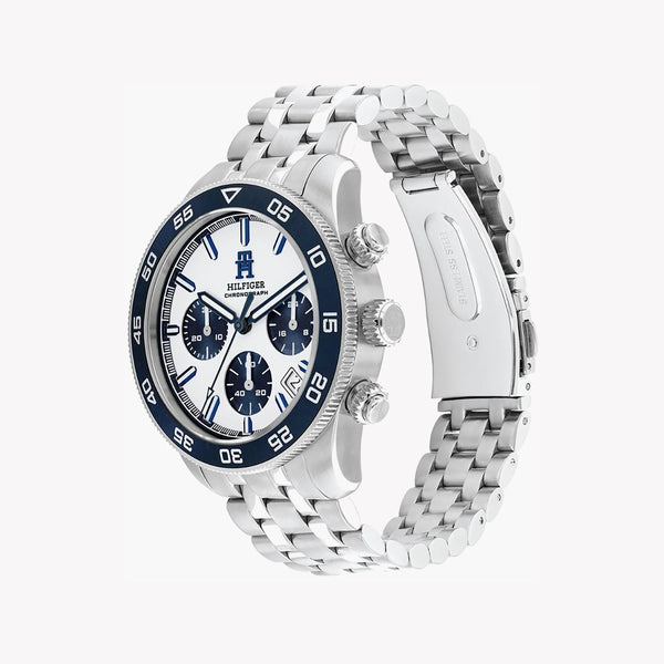 Tommy Hilfiger Men's Silver Stainless Steel Watch, Silver Dial | Th85 by i-watch