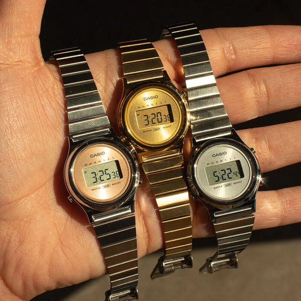 CASIO Women's Watch with Silver Chrome Plated Resin Case and Silver Stainless Steel Band-i-Watch-5