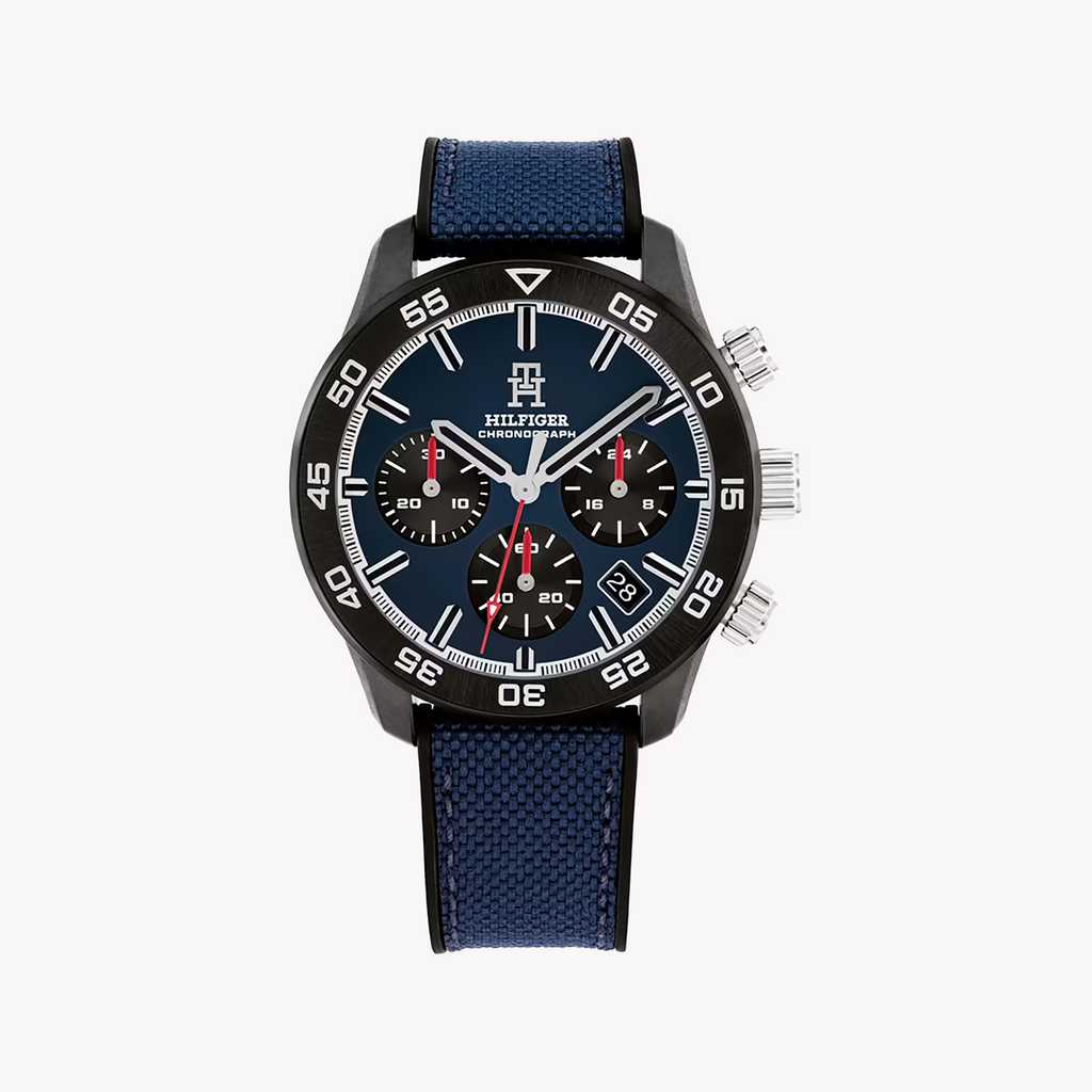 Tommy Hilfiger Men's Black/Blue Watch | 1697249