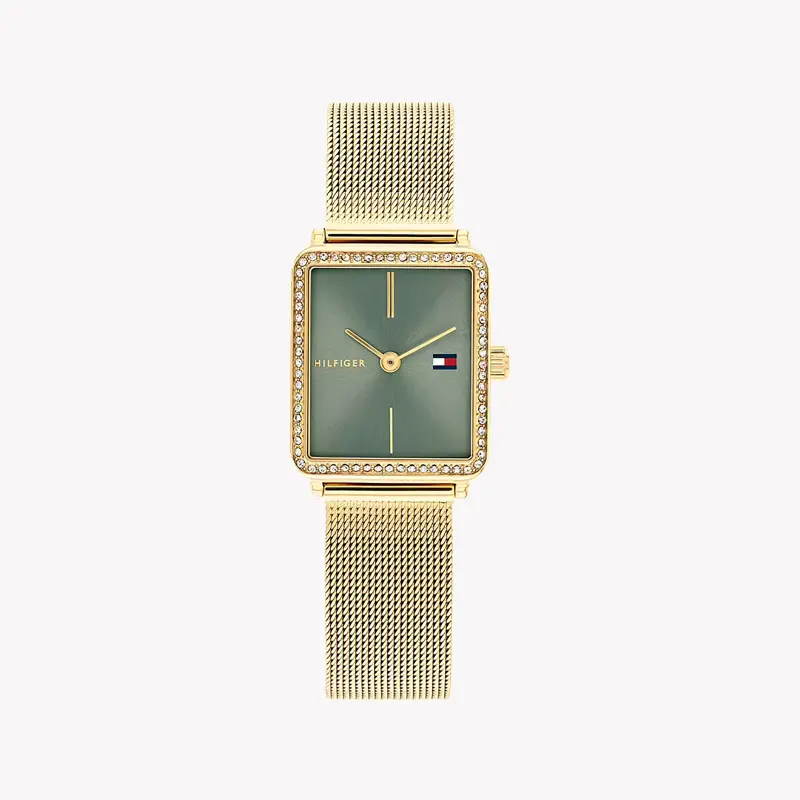 Tommy Hilfiger Women's Gold Watch, Green Dial | 1697253