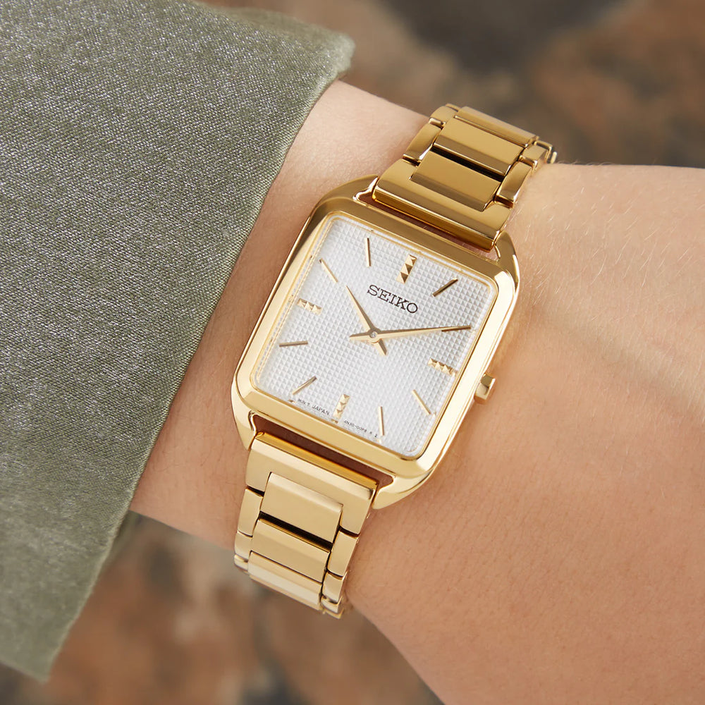 Seiko Women's Gold Stainless Steel Watch, White Dial | Swr078p1 by i-watch