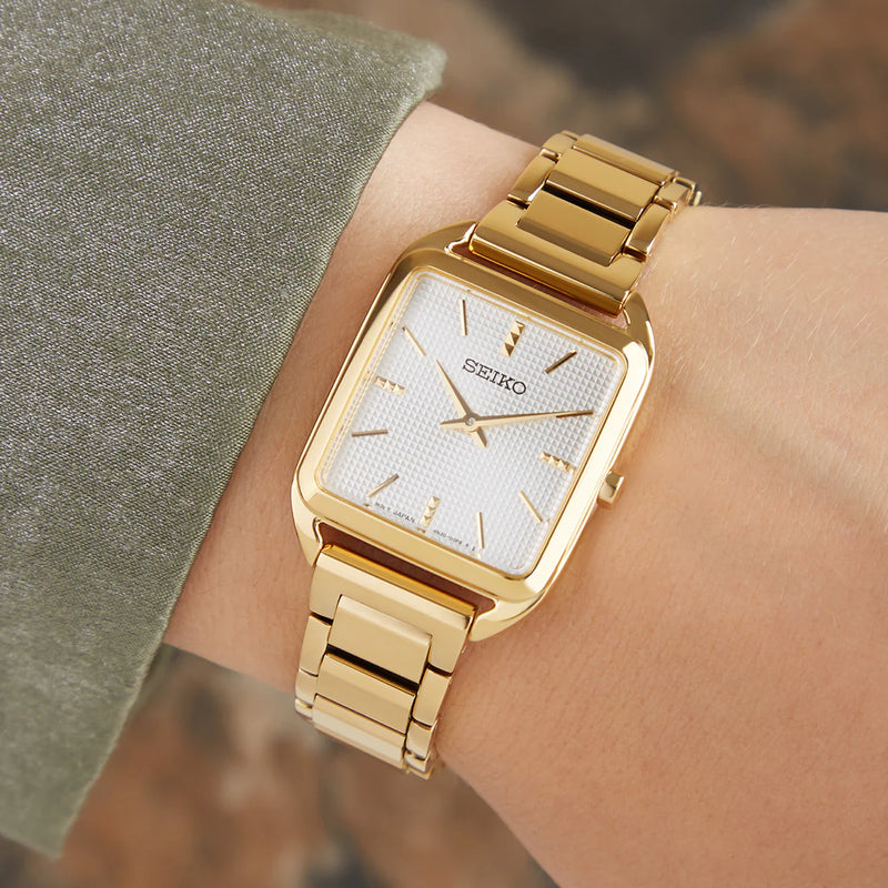 Seiko Women's Gold Stainless Steel Watch, White Dial | Swr078p1 by i-watch