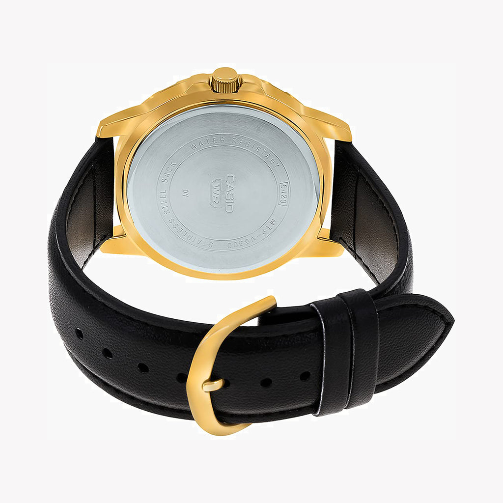 CASIO MTP-VD300GL-1E - BOLD ELEGANCE MEN'S WATCH WITH BLACK DIAL & GOLD PLATED CASE-i-Watch-3
