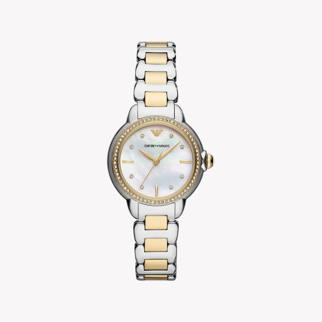 EMPORIO ARMANI AR11524 - ELEGANT TIMEPIECE FOR MODERN WOMEN - SILVER STAINLESS STEEL CHARM