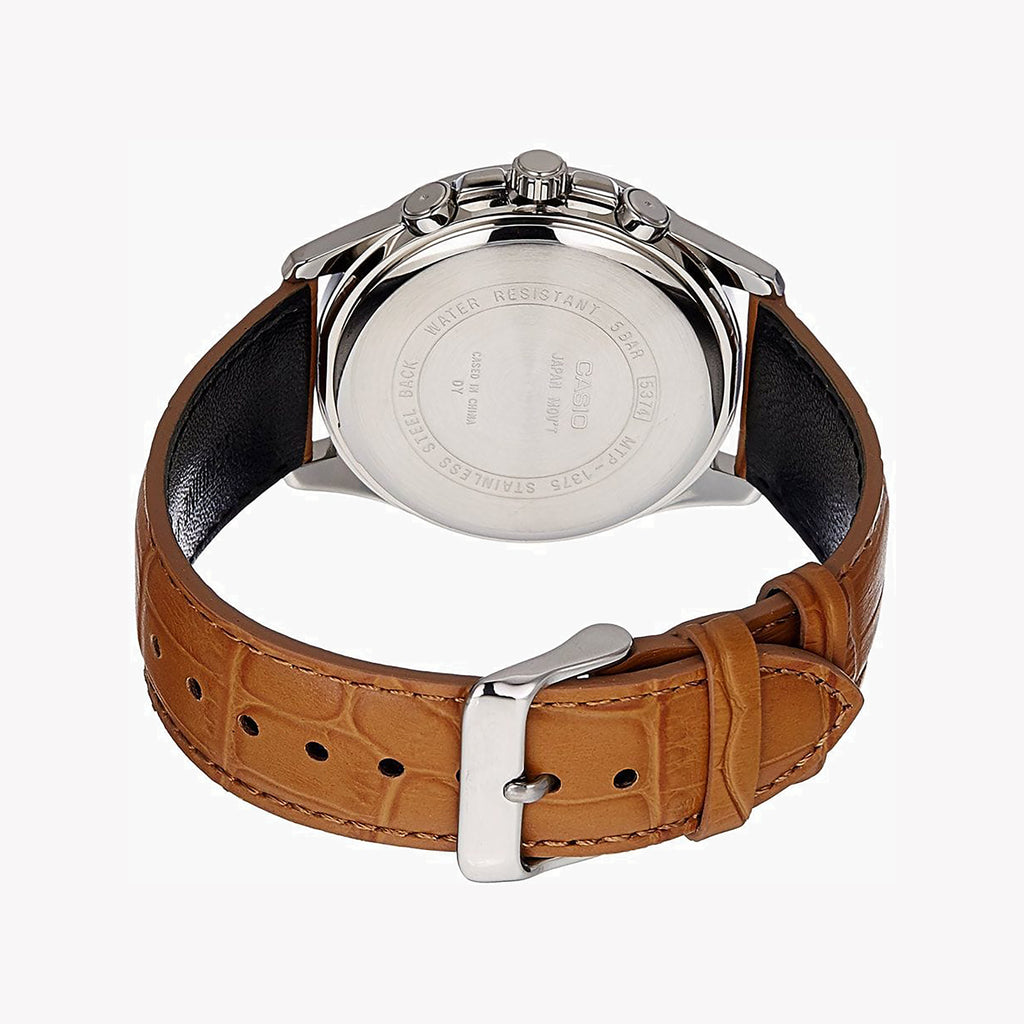 CASIO MTP-1375L-9AVDF ELEGANT SPORTINESS - STYLISH MEN'S WATCH WITH GOLD DIAL & LEATHER BAND-i-Watch-3