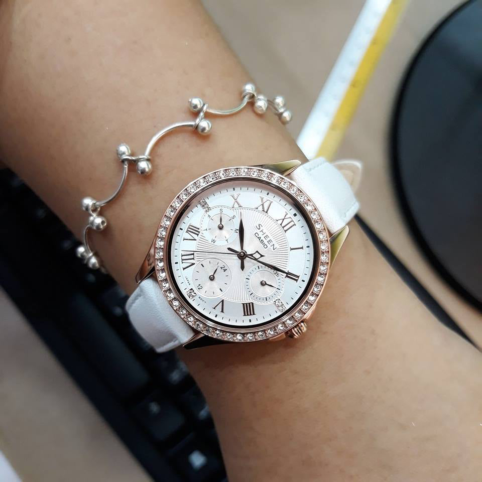 CASIO SHE-3062PGL-7AUDF - ELEGANT ADVENTURE WOMEN'S TIMEPIECE with Rose Gold Case & Leather Band-i-Watch-2