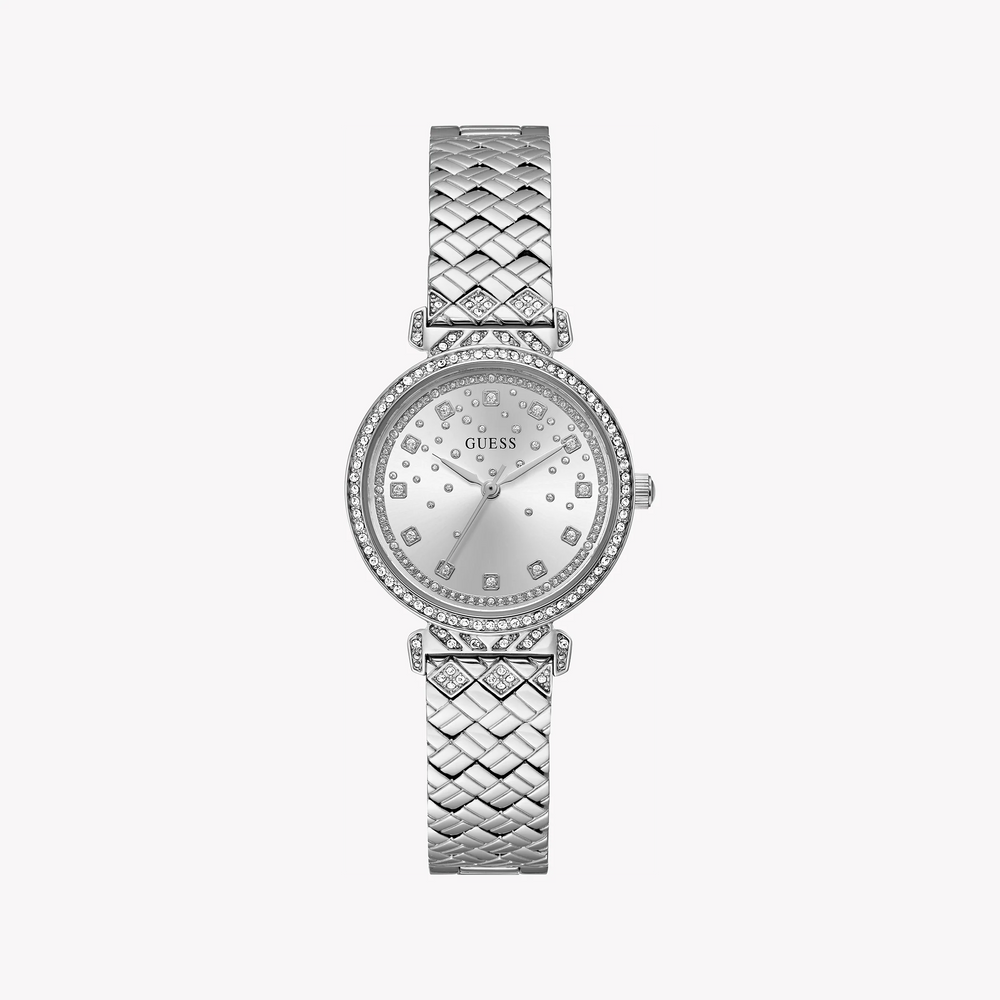 Guess Women's Silver Stainless Steel Watch, Silver Dial | Gw0763l1 by i-watch