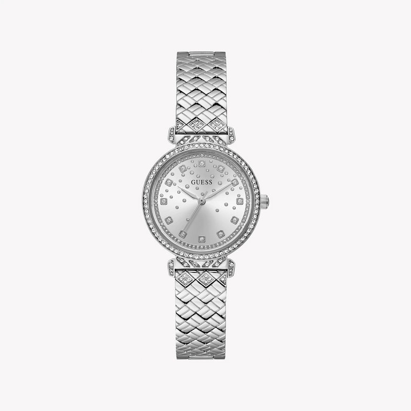 Guess Women's Silver Stainless Steel Watch, Silver Dial | Gw0763l1 by i-watch