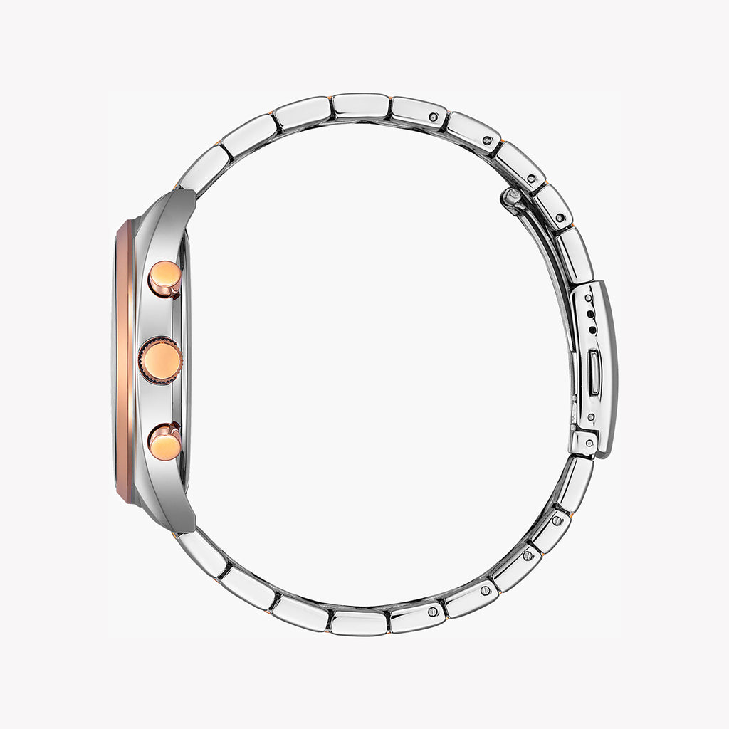 CITIZEN AN8216-50L DYNAMIC PRECISION - STYLISH MEN'S CHRONOGRAPH WATCH with Blue Dial & Silver-Rose Gold Band-i-Watch-3