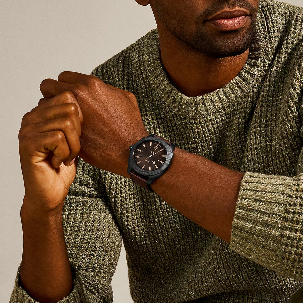 FOSSIL MACHINE THREE - BOLD BLACK & BROWN TIMEPIECE FOR MODERN MEN-i-Watch-4