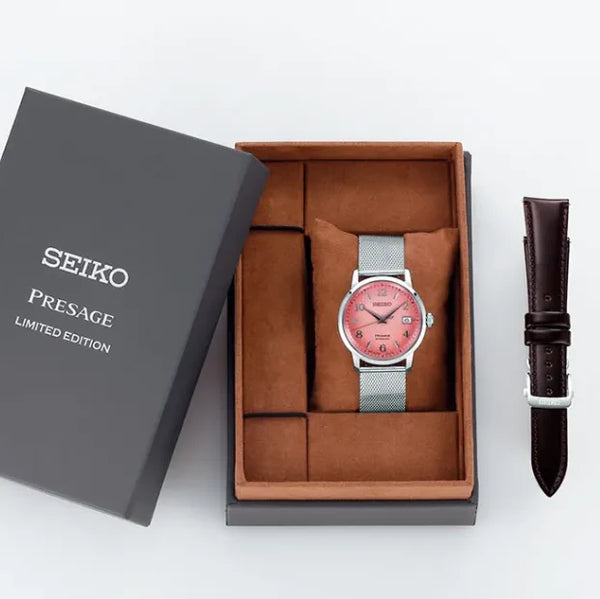 Seiko Women's Silver Watch, Pink Dial | Srpe47j1