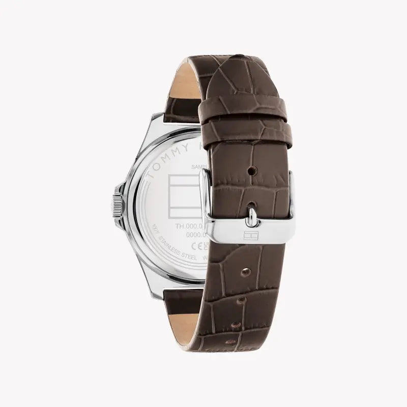 Tommy Hilfiger Men's Silver Watch, Dark Blue Dial | 1710549