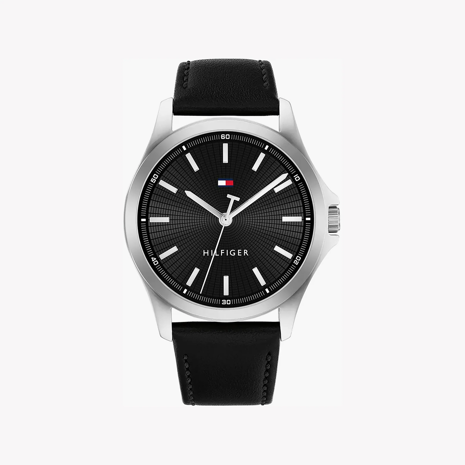 Tommy Hilfiger Men's Silver Watch, Black Dial | 1710668 by i-watch