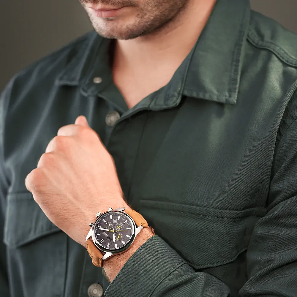 TIMBERLAND TDWGF0009602 RUGGED ELEGANCE - MEN'S STAINLESS STEEL WATCH WITH BLUE DIAL & LEATHER BAND-i-Watch-4