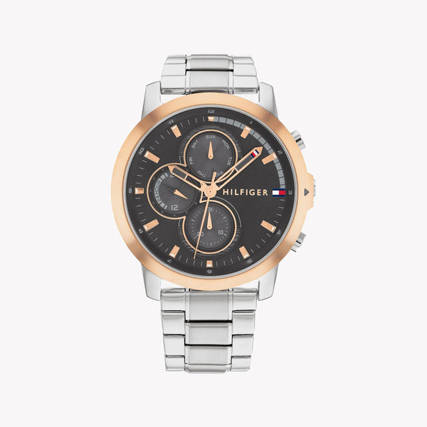 TOMMY HILFIGER Men's Stainless Steel Silver/Black Watch | 1792050 by i-watch