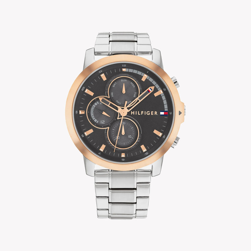 TOMMY HILFIGER Men's Stainless Steel Silver/Black Watch | 1792050 by i-watch