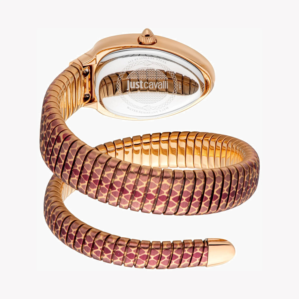 JUST CAVALLI Women's Watch with Rose Gold Stainless Steel Case and Rose Gold & Red Brown Stainless Steel Band-i-Watch-3