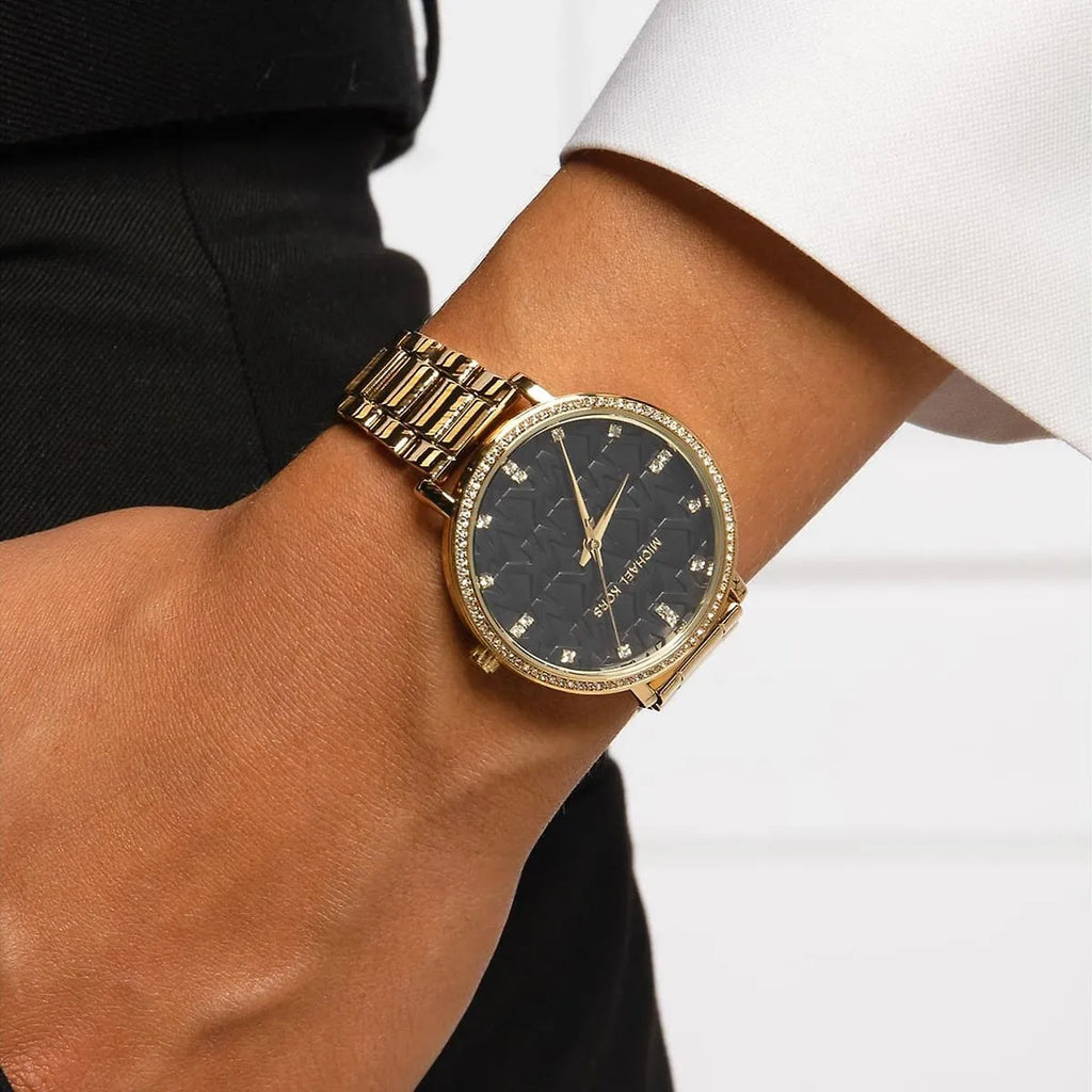 MICHAEL KORS MK4593 RADIANT SOPHISTICATION - LUXE GOLD WOMEN'S WATCH WITH BLACK DIAL-i-Watch-4