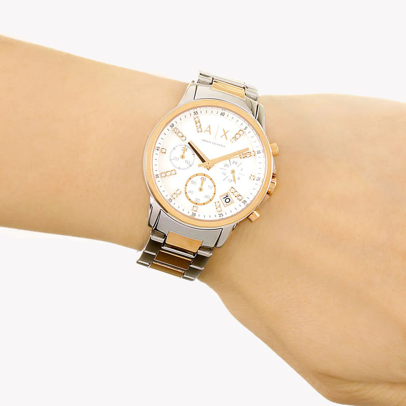 ARMANI EXCHANGE AX4331 - ELEGANTLY MODERN WOMEN'S TIMEPIECE IN SILVER & ROSE GOLD-i-Watch-5