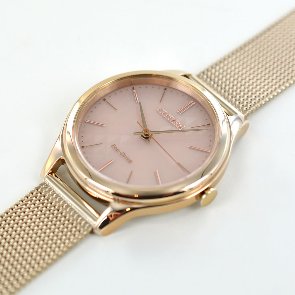 CITIZEN EM0503-83X RADIANT CHARM - ELEGANT GOLD MESH & ROSE GOLD DIAL Women's Eco-Drive Watch-i-Watch-2