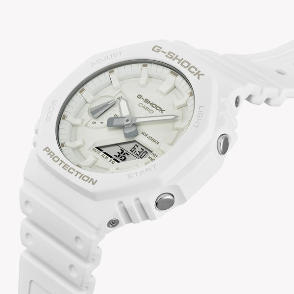 G-Shock Men's White Resin Watch, Dual Led Light | Ga-2100-7a7dr by i-watch