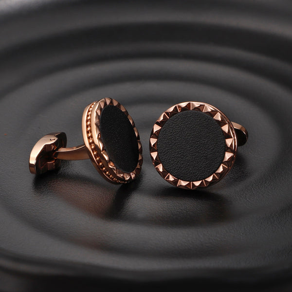 Zink Men's Rose Gold & Black Cufflink | Zjcl003rg