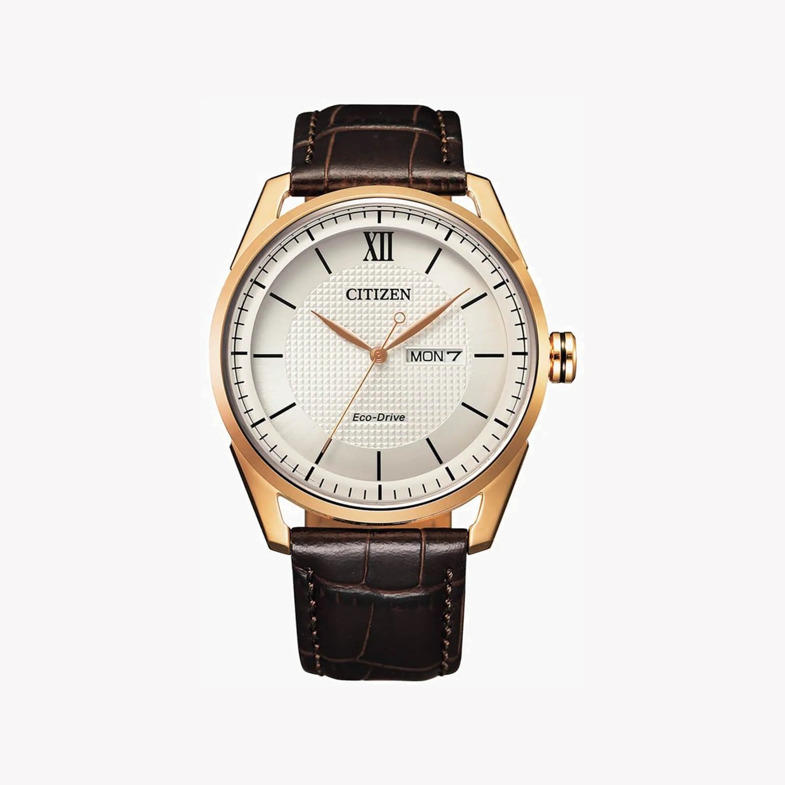 Citizen Aw0082-19a - Elegantly Timeless Men's Eco-Drive Watch In Gold & Brown by i-watch