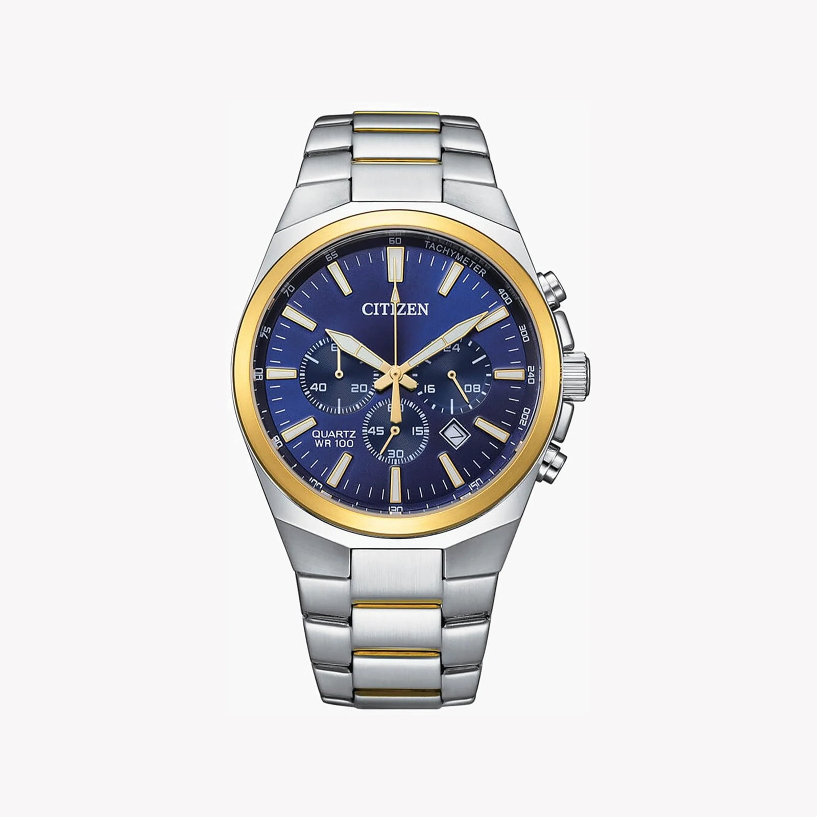 Citizen Men's Silver & Gold Watch, Blue Dial | An8176-52l by i-watch