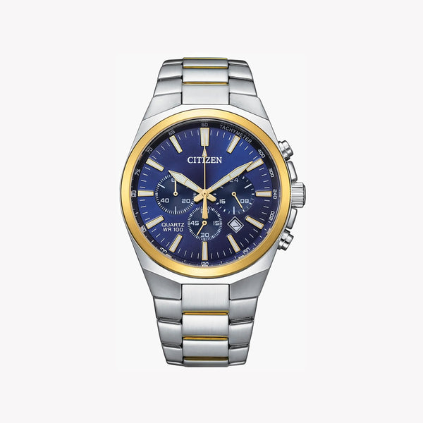 Citizen Men's Silver & Gold Watch, Blue Dial | An8176-52l by i-watch