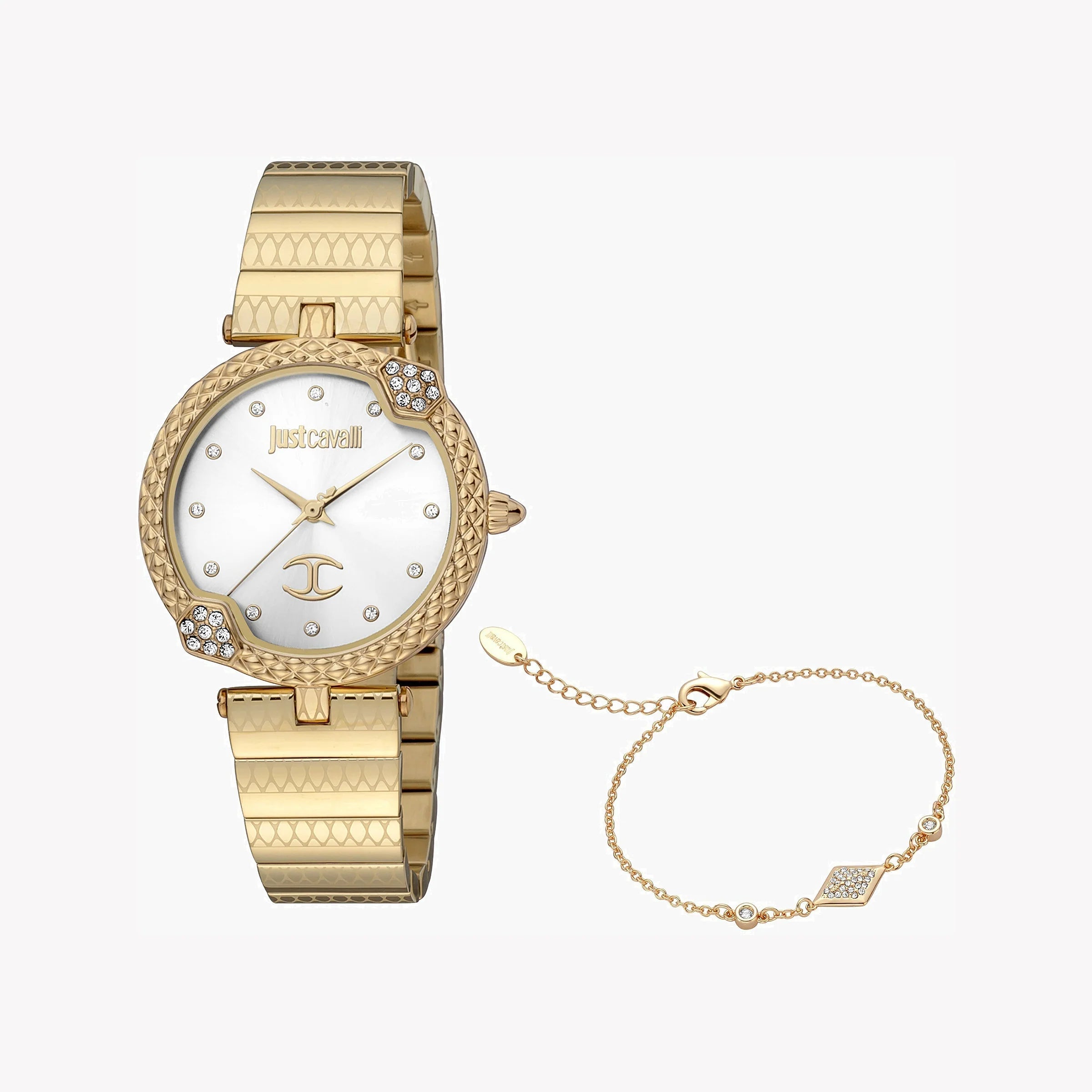 JUST CAVALLI Women's Watch with Gold Stainless Steel Case and Gold Stainless Steel Band