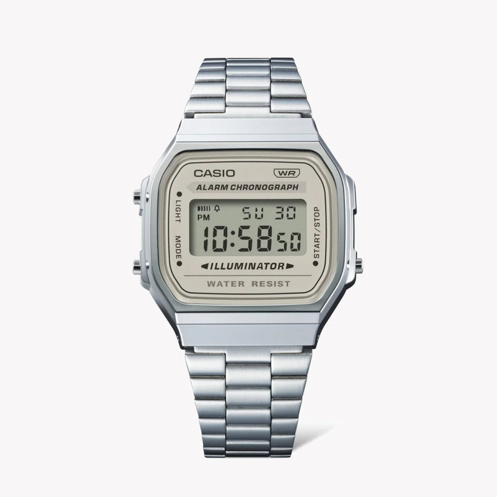 Casio Unisex Silver Resin Watch, Stainless Steel Band | A168wa-8aydf by i-watch